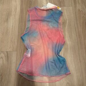 Source Unknown Pink and Blue Sleeveless Muscle Tee